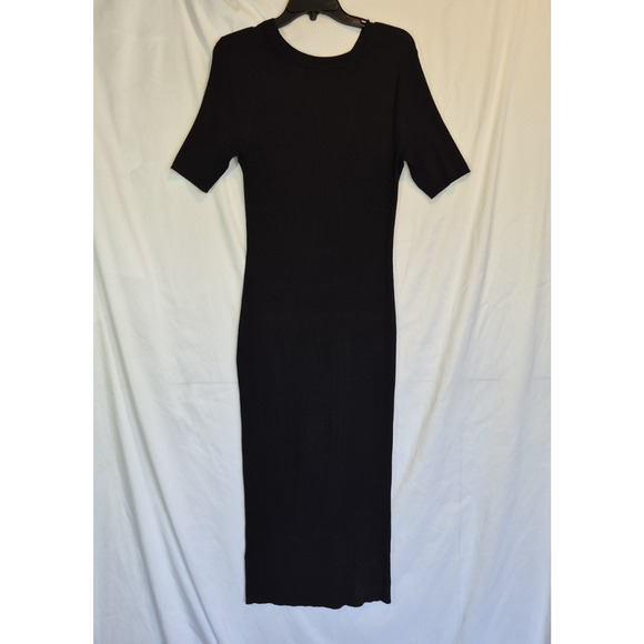 J. Crew Ribbed Henley Scoop Neck Black Sweater Dress S - Picture 5 of 6